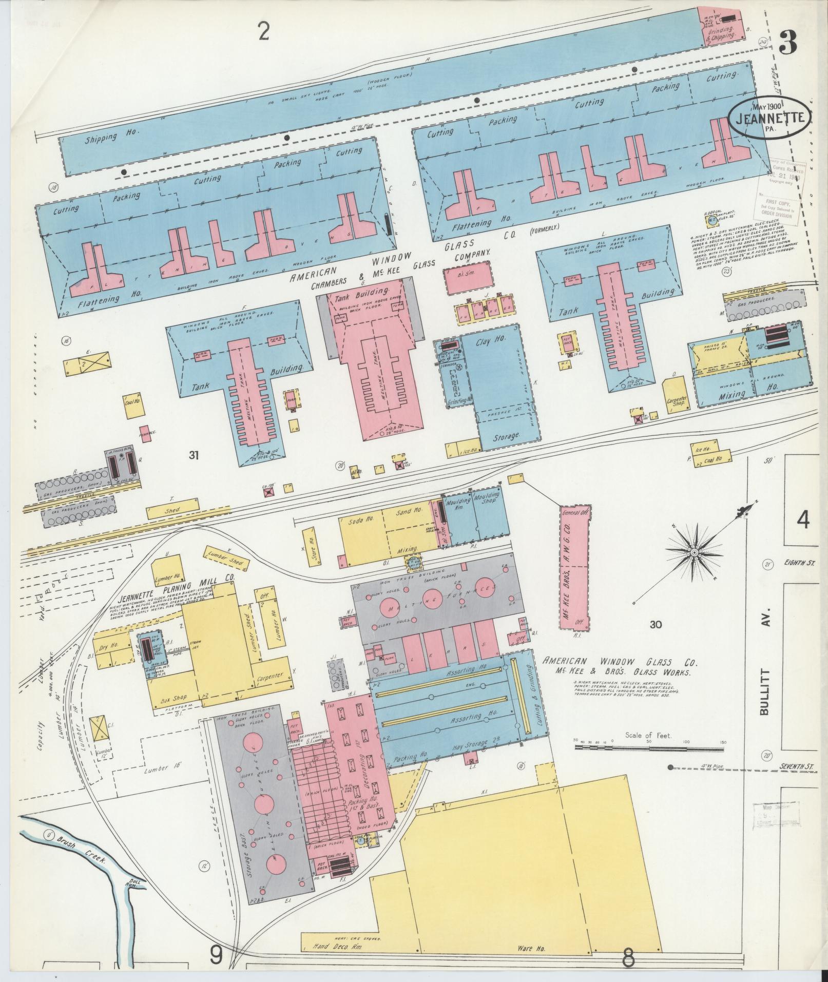 Sanborn Fire Insurance Map from Jeannette, Westmoreland County, Pennsylvania (1900), Sheet #0003 - Complete Map Set gallery image, historic Sanborn map, vintage wall art, Pennsylvania Pennsylvania
