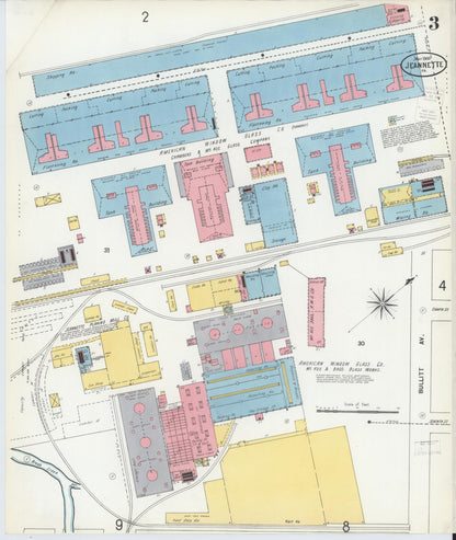 Sanborn Fire Insurance Map from Jeannette, Westmoreland County, Pennsylvania (1900), Sheet #0003 - Complete Map Set gallery image, historic Sanborn map, vintage wall art, Pennsylvania Pennsylvania