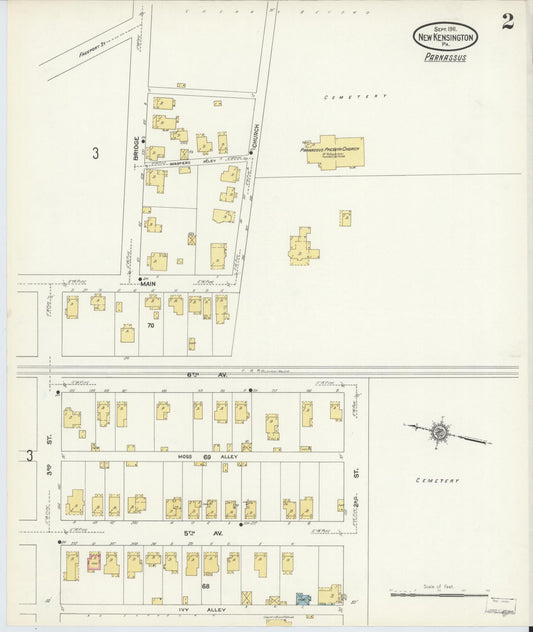 Sanborn Fire Insurance Map from New Kensington, Westmoreland County, Pennsylvania (1911), Sheet #0002 - Historic Sanborn Fire Insurance Map Print, vintage old map wall art, antique decor, genealogy gift, Pennsylvania Pennsylvania map