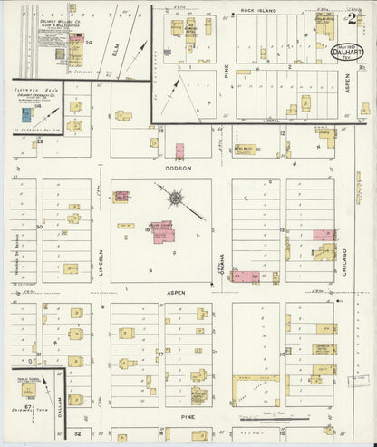 Sanborn Fire Insurance Map from Dalhart, Dallam And Hartley County, Texas (1920), Sheet #0002 - Complete Map Set gallery image, historic Sanborn map, vintage wall art, Texas Texas