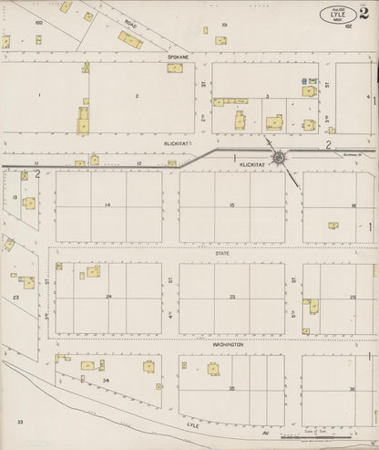 Sanborn Fire Insurance Map from Lyle, Klickitat County, Washington (1922), Sheet #0002 - Complete Map Set gallery image, historic Sanborn map, vintage wall art, Washington Washington
