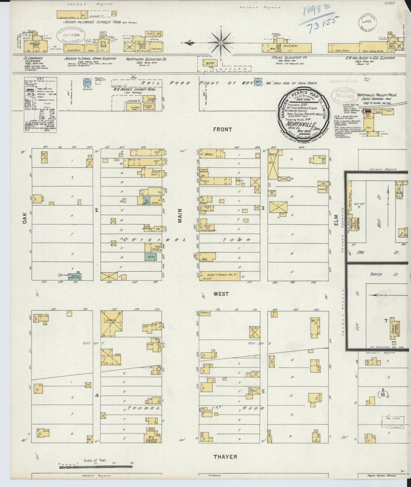 Sanborn Fire Insurance Map from Northville, Spink County, South Dakota (1898), Sheet #0001 - Historic Sanborn Fire Insurance Map Print, vintage old map wall art, antique decor, genealogy gift, South Dakota South Dakota map
