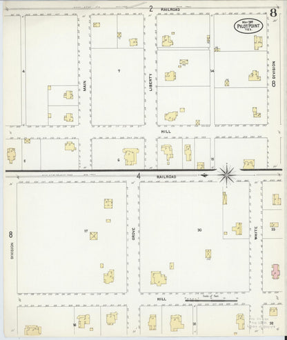 Sanborn Fire Insurance Map from Pilot Point, Denton County, Texas (1907), Sheet #0008 - Complete Map Set gallery image, historic Sanborn map, vintage wall art, Texas Texas