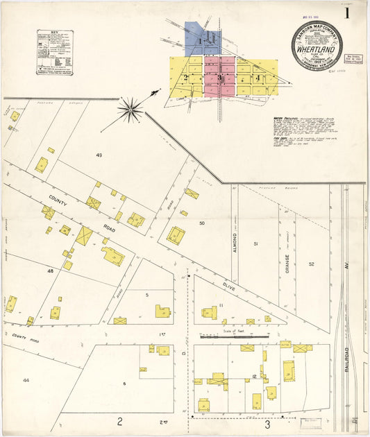 Sanborn Fire Insurance Map from Wheatland, Yuba County, California. (1909) – Historic Sanborn Fire Insurance Map Print