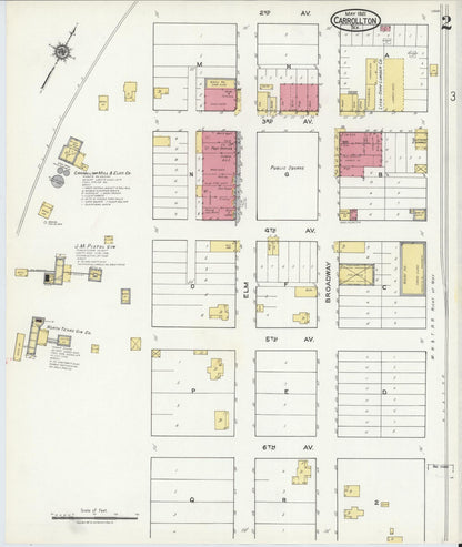 Sanborn Fire Insurance Map from Carrollton, Dallas County, Texas (1921), Sheet #0002 - Complete Map Set gallery image, historic Sanborn map, vintage wall art, Texas Texas