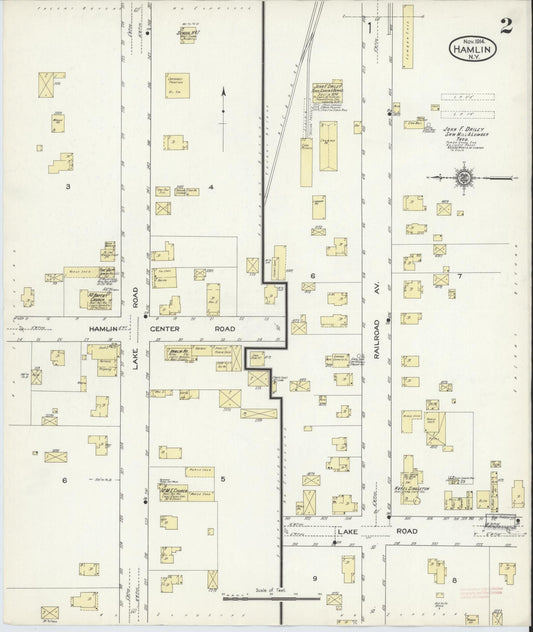 Sanborn Fire Insurance Map from Hamlin, Monroe County, New York (1914), Sheet #0002 - Historic Sanborn Fire Insurance Map Print, vintage old map wall art, antique decor, genealogy gift, New York New York map