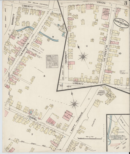 Sanborn Fire Insurance Map from Schenectady, Schenectady County, New York (1884), Sheet #0003 - Complete Map Set gallery image, historic Sanborn map, vintage wall art, New York New York