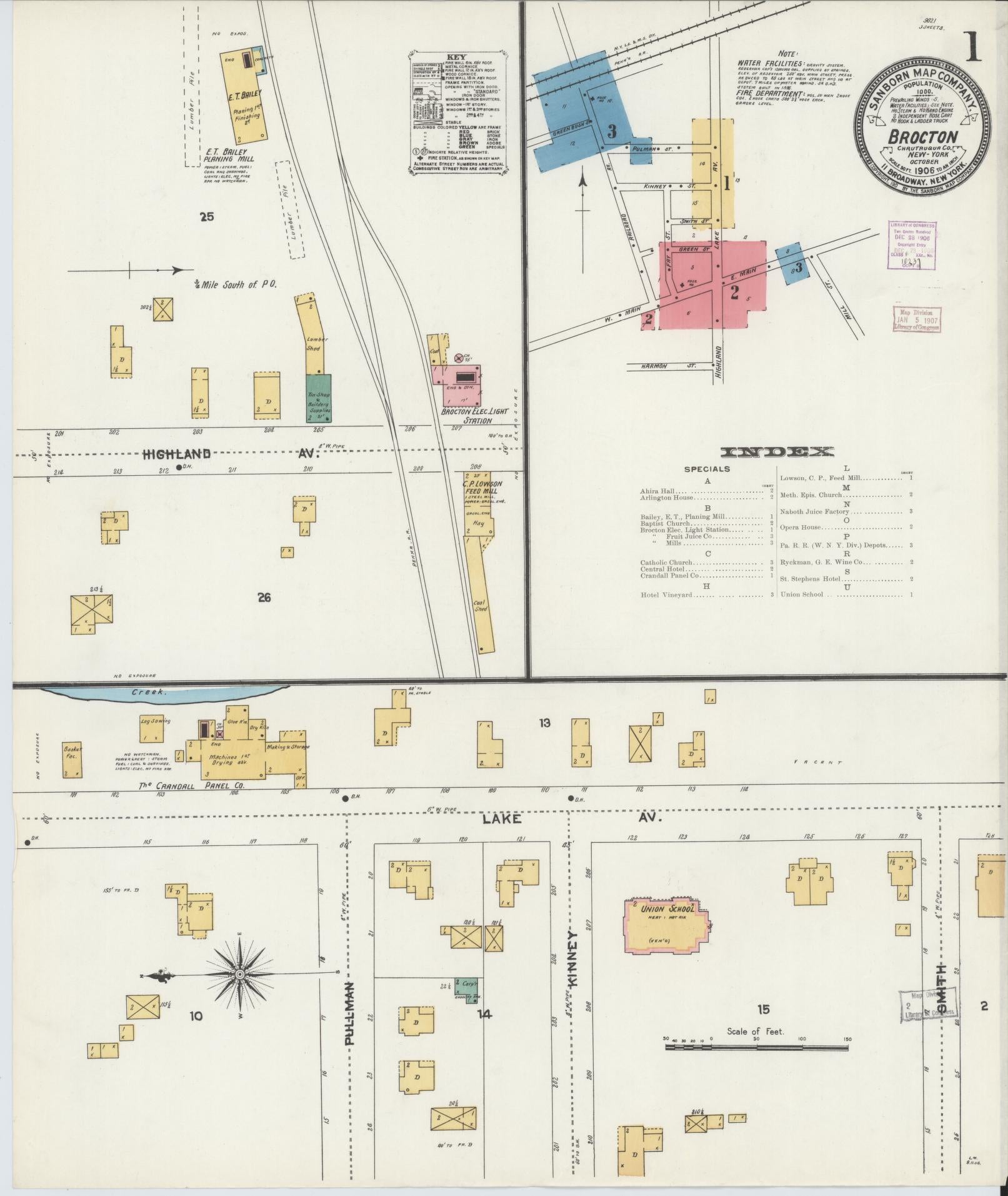 Sanborn Fire Insurance Map from Brocton, Chautauqua County, New York. (1906) – Historic Sanborn Fire Insurance Map Print