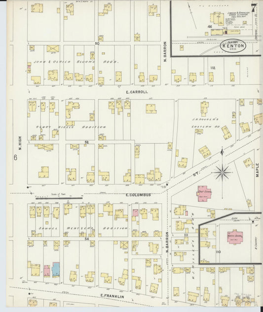 Sanborn Fire Insurance Map from Kenton, Hardin County, Ohio (1897), Sheet #0007 - Historic Sanborn Fire Insurance Map Print, vintage old map wall art, antique decor, genealogy gift, Ohio Ohio map