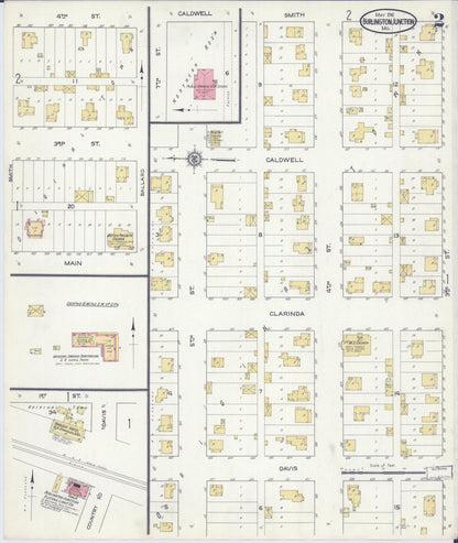 Sanborn Fire Insurance Map from Burlington Junction, Nodaway County, Missouri (1916), Sheet #0002 - Complete Map Set gallery image, historic Sanborn map, vintage wall art, Missouri Missouri