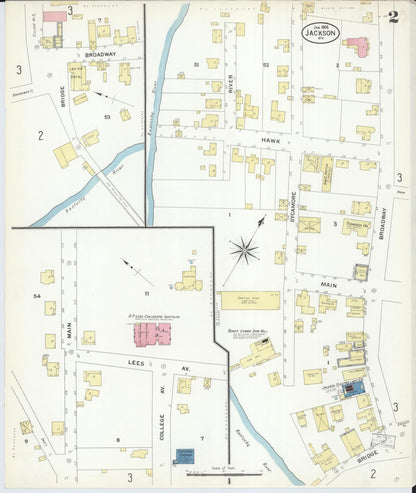 Sanborn Fire Insurance Map from Jackson, Breathitt County, Kentucky (1908), Sheet #0002 - Complete Map Set gallery image, historic Sanborn map, vintage wall art, Kentucky Kentucky