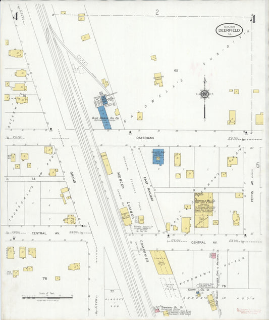 Sanborn Fire Insurance Map from Deerfield, Lake County, Illinois (1929), Sheet #0004 - Historic Sanborn Fire Insurance Map Print, vintage old map wall art, antique decor, genealogy gift, Illinois Illinois map