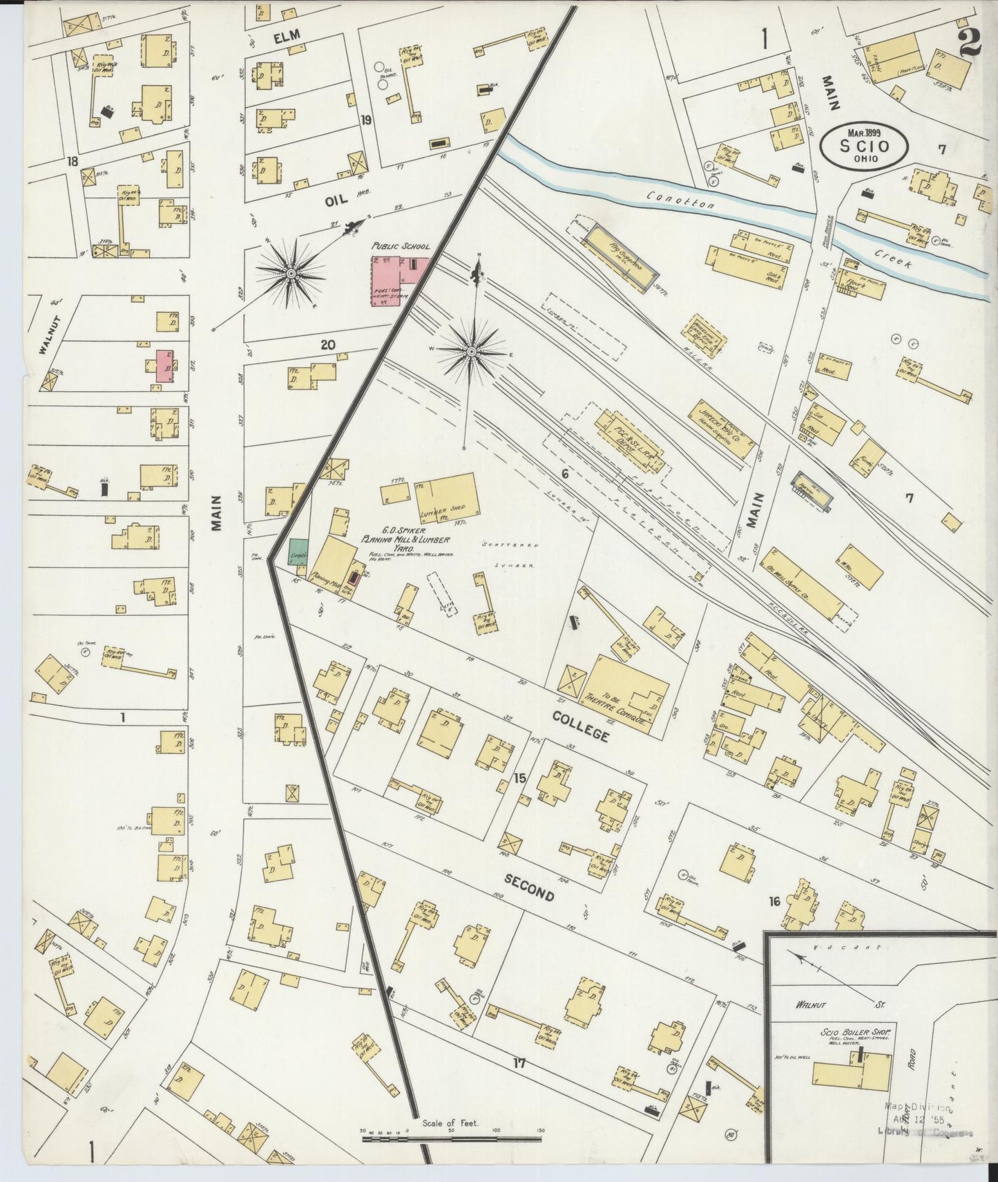Sanborn Fire Insurance Map from Scio, Harrison County, Ohio (1899), Sheet #0002 - Historic Sanborn Fire Insurance Map Print, vintage old map wall art, antique decor, genealogy gift, Ohio Ohio map