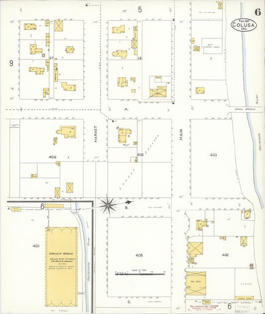 Sanborn Fire Insurance Map from Colusa, Colusa County, California (1907), Sheet #0006 - Historic Sanborn Fire Insurance Map Print, vintage old map wall art, antique decor, genealogy gift, California California map