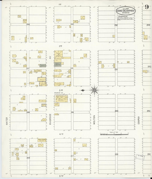 Sanborn Fire Insurance Map from Grand Encampment, Carbon County, Wyoming (1907), Sheet #0009 - Historic Sanborn Fire Insurance Map Print, vintage old map wall art, antique decor, genealogy gift, Wyoming Wyoming map