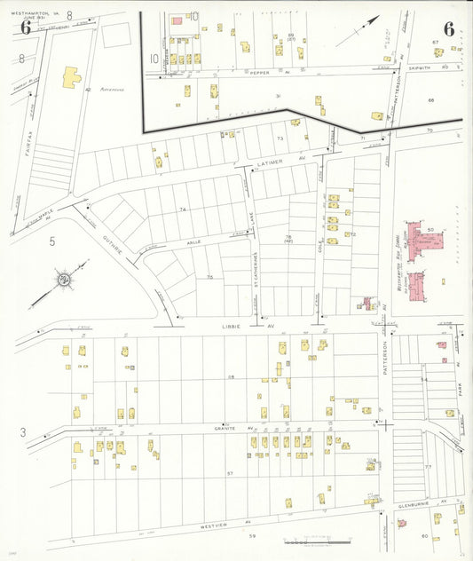 Sanborn Fire Insurance Map from Westhampton, Henrico County, Virginia (1931), Sheet #0006 - Historic Sanborn Fire Insurance Map Print, vintage old map wall art, antique decor, genealogy gift, Virginia Virginia map