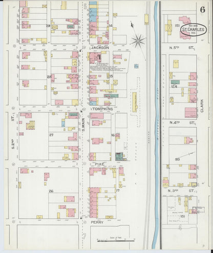 Sanborn Fire Insurance Map from Saint Charles, Saint Charles County, Missouri (1893), Sheet #0006 - Complete Map Set gallery image, historic Sanborn map, vintage wall art, Missouri Missouri