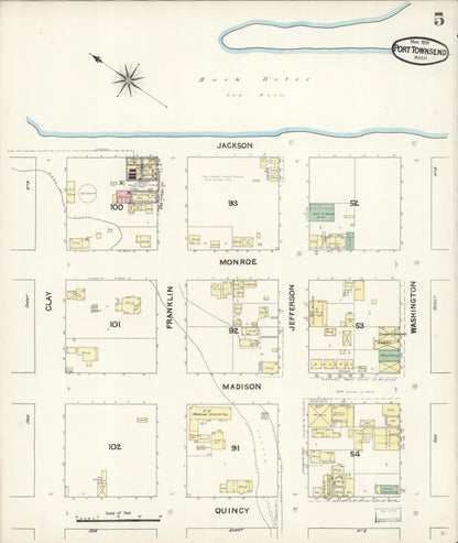 Sanborn Fire Insurance Map from Port Townsend, Jefferson County, Washington (1891), Sheet #0005 - Complete Map Set gallery image, historic Sanborn map, vintage wall art, Washington Washington