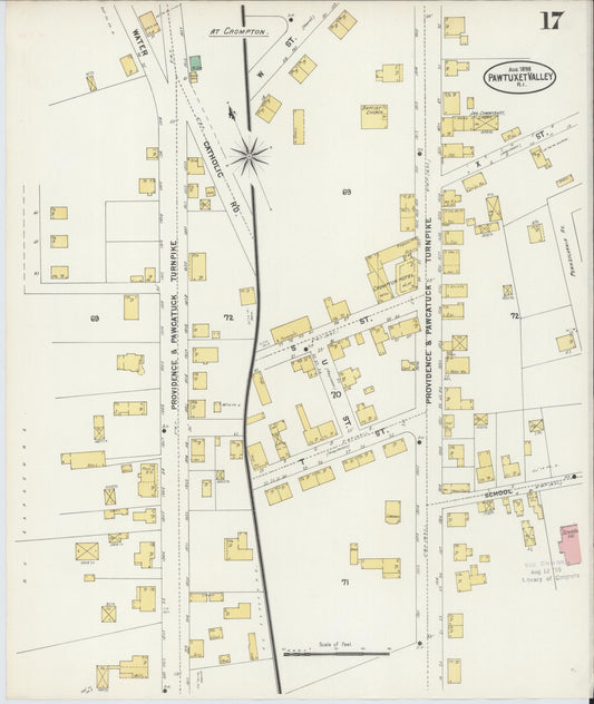 Sanborn Fire Insurance Map from Pawtuxet Valley, Kent and Providence Counties, Rhode Island (1898), Sheet #0017 - Historic Sanborn Fire Insurance Map Print, vintage old map wall art, antique decor, genealogy gift, Washington Washington map