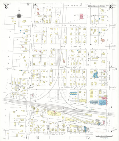 Sanborn Fire Insurance Map from Spencer, Clay County, Iowa (1941), Sheet #0008 - Historic Sanborn Fire Insurance Map Print