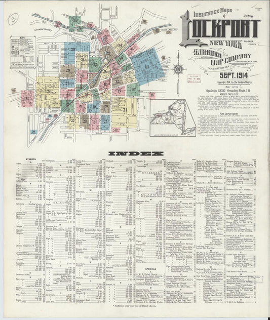 Sanborn Fire Insurance Map from Lockport, Niagara County, New York. (1914) – Historic Sanborn Fire Insurance Map Print