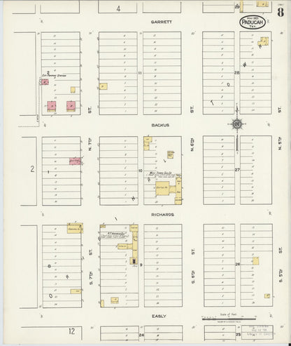 Sanborn Fire Insurance Map from Paducah, Cottle County, Texas (1921), Sheet #0008 - Complete Map Set gallery image, historic Sanborn map, vintage wall art, Texas Texas