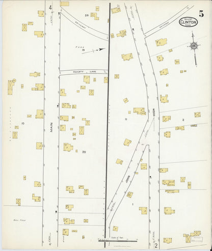Sanborn Fire Insurance Map from Clinton, Middlesex County, Connecticut (1917), Sheet #0005 - Complete Map Set gallery image, historic Sanborn map, vintage wall art, Connecticut Connecticut