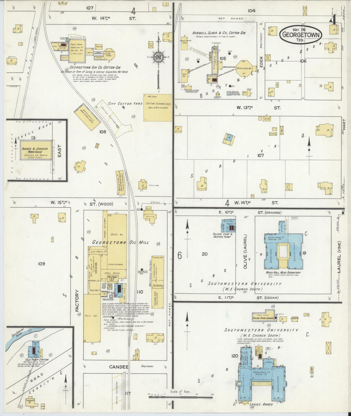 Sanborn Fire Insurance Map from Georgetown, Williamson County, Texas (1916), Sheet #0004 - Complete Map Set gallery image, historic Sanborn map, vintage wall art, Texas Texas
