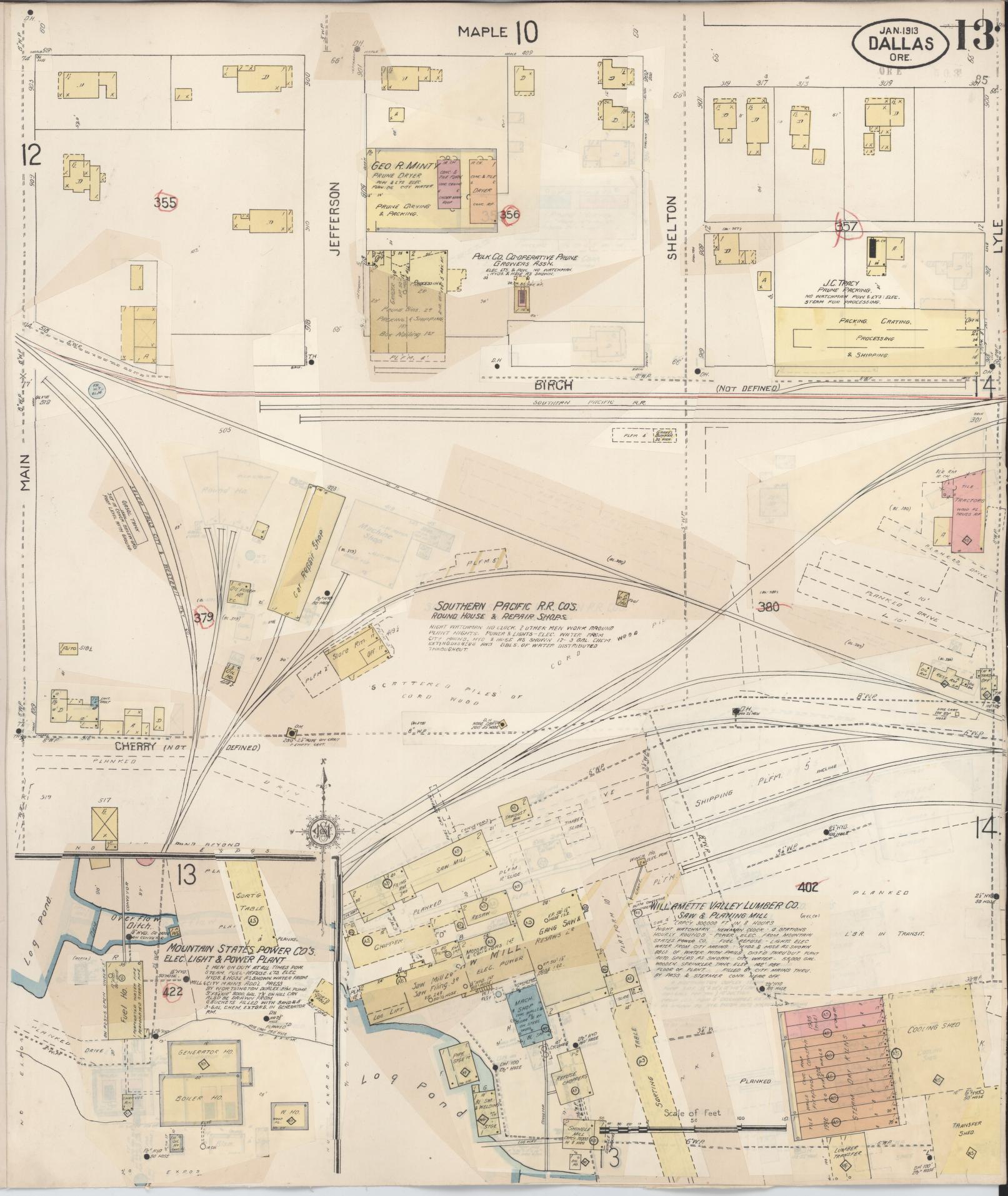 Sanborn Fire Insurance Map from Dallas, Polk County, Oregon (1939), Sheet #0013 - Complete Map Set gallery image, historic Sanborn map, vintage wall art, Oregon Oregon
