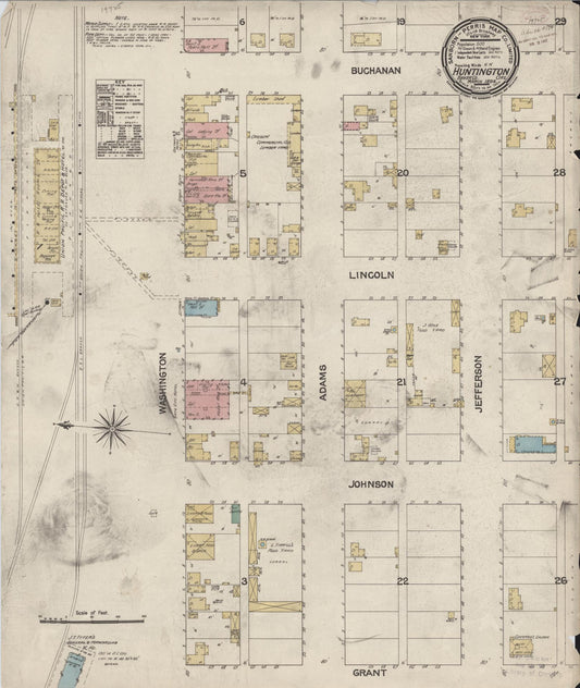 Sanborn Fire Insurance Map from Huntington, Baker County, Oregon (1894), Sheet #0001 - Historic Sanborn Fire Insurance Map Print, vintage old map wall art, antique decor, genealogy gift, Oregon Oregon map