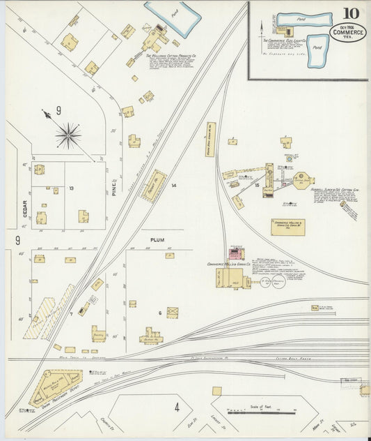 Sanborn Fire Insurance Map from Commerce, Hunt County, Texas (1906), Sheet #0010 - Historic Sanborn Fire Insurance Map Print, vintage old map wall art, antique decor, genealogy gift, Texas Texas map