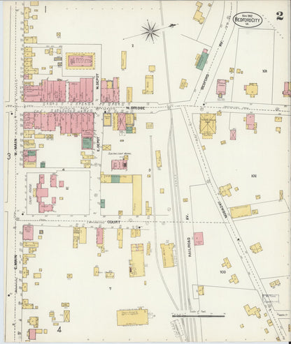 Sanborn Fire Insurance Map from Bedford, Independent Cities, Virginia (1902), Sheet #0002 - Complete Map Set gallery image, historic Sanborn map, vintage wall art, Virginia Virginia