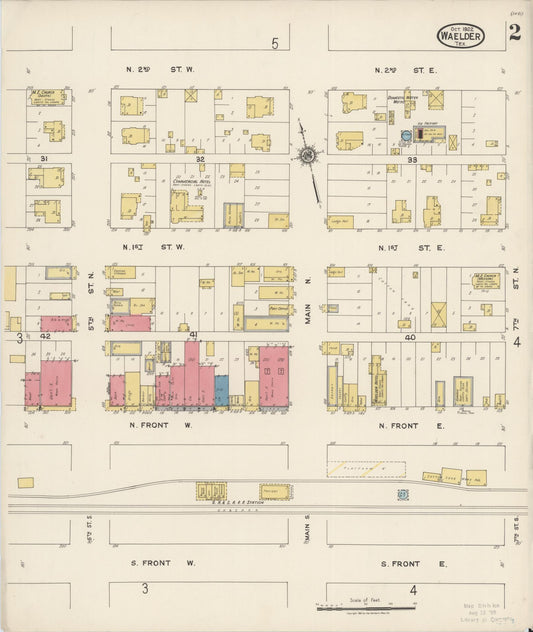 Sanborn Fire Insurance Map from Waelder, Gonzales County, Texas (1922), Sheet #0002 - Historic Sanborn Fire Insurance Map Print, vintage old map wall art, antique decor, genealogy gift, Texas Texas map