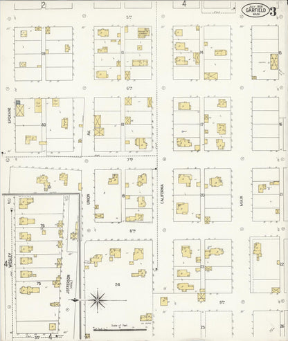 Sanborn Fire Insurance Map from Garfield, Whitman County, Washington (1908), Sheet #0003 - Complete Map Set gallery image, historic Sanborn map, vintage wall art, Washington Washington