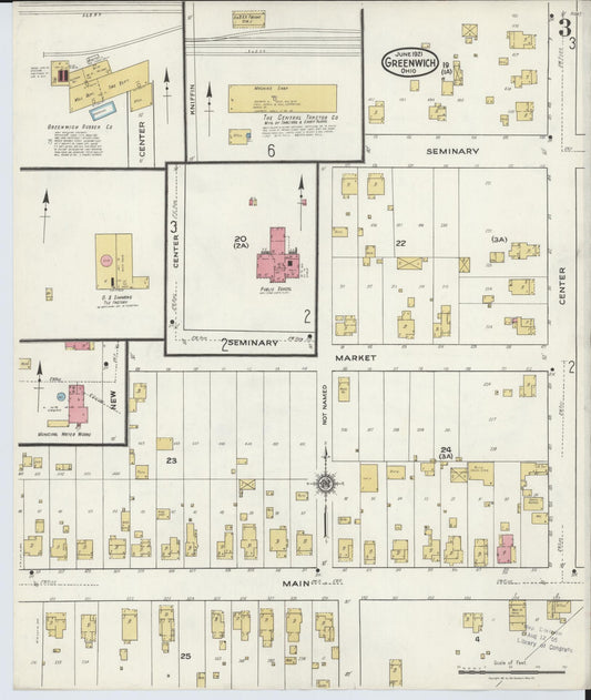 Sanborn Fire Insurance Map from Greenwich, Huron County, Ohio (1921), Sheet #0003 - Historic Sanborn Fire Insurance Map Print, vintage old map wall art, antique decor, genealogy gift, Ohio Ohio map