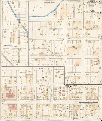 Sanborn Fire Insurance Map from Saint Anthony, Fremont County, Idaho (1944), Sheet #0003 - Complete Map Set gallery image, historic Sanborn map, vintage wall art, Idaho Idaho