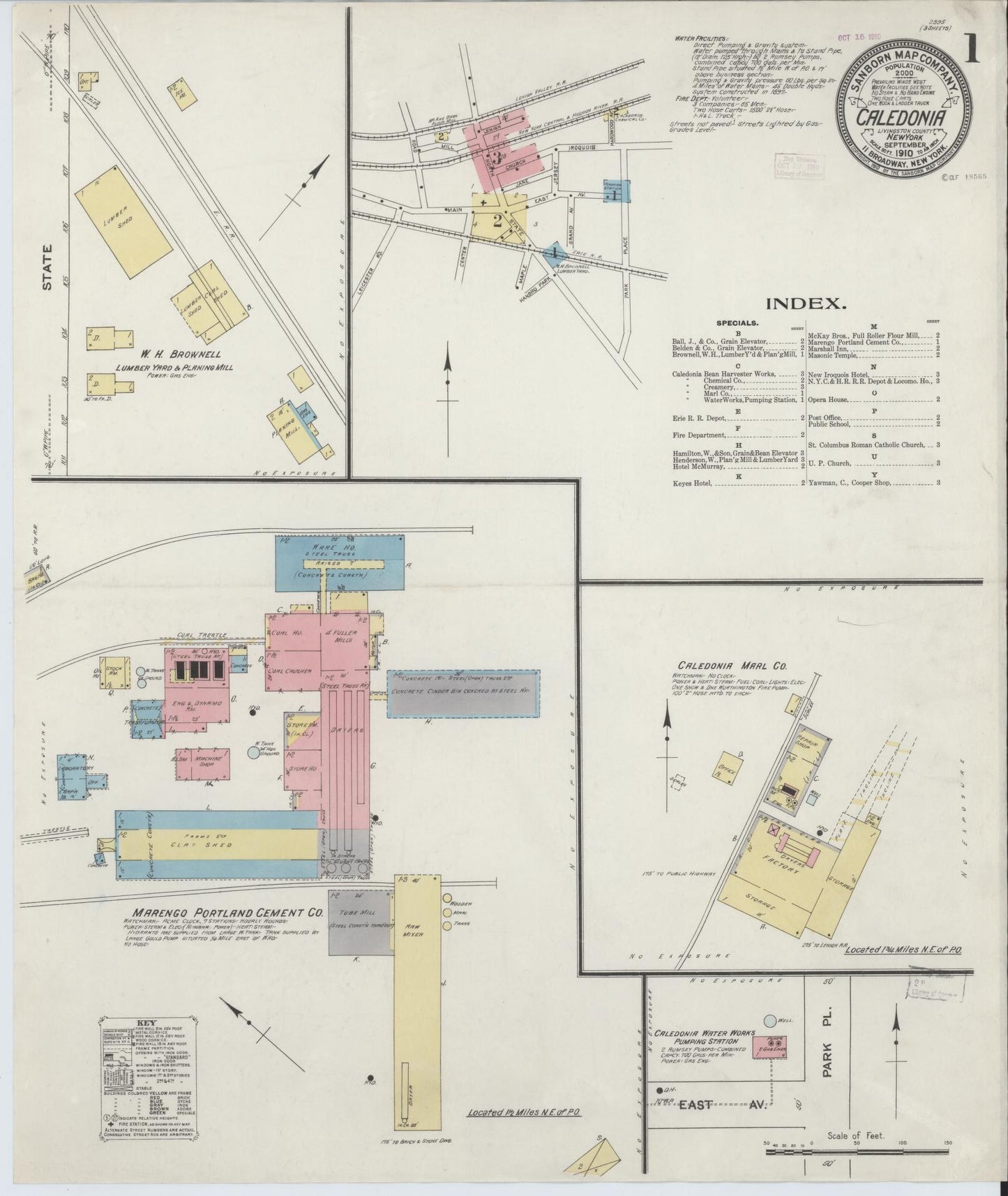 Sanborn Fire Insurance Map from Caledonia, Livingston County, New York. (1910) – Historic Sanborn Fire Insurance Map Print