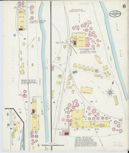 Sanborn Fire Insurance Map from Toronto, Jefferson County, Ohio (1897), Sheet #0006 - Historic Sanborn Fire Insurance Map Print, vintage old map wall art, antique decor, genealogy gift, Ohio Ohio map