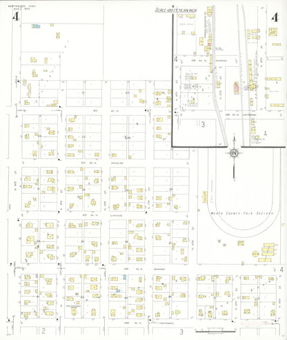 Sanborn Fire Insurance Map from Northwood, Worth County, Iowa (1935), Sheet #0004 - Historic Sanborn Fire Insurance Map Print