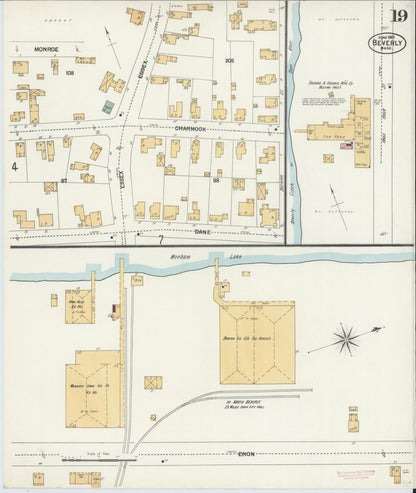 Sanborn Fire Insurance Map from Beverly, Essex County, Massachusetts (1901), Sheet #0019 - Complete Map Set gallery image, historic Sanborn map, vintage wall art, Massachusetts Massachusetts