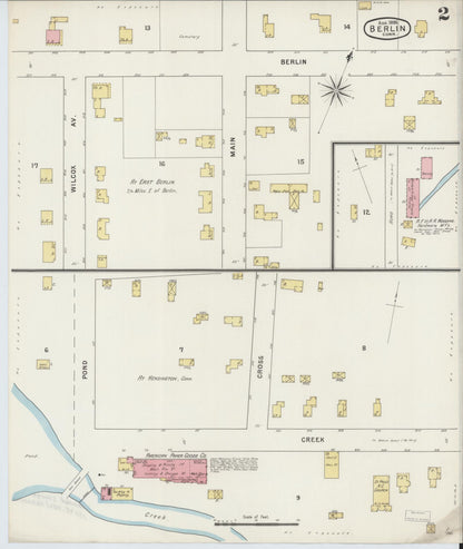 Sanborn Fire Insurance Map from Berlin, Hartford County, Connecticut (1895), Sheet #0002 - Complete Map Set gallery image, historic Sanborn map, vintage wall art, Connecticut Connecticut