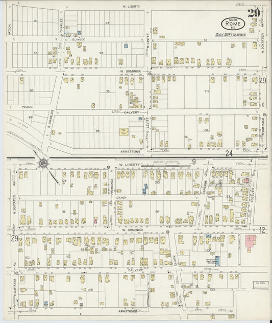 Sanborn Fire Insurance Map from Rome, Oneida County, New York (1914), Sheet #0029 - Historic Sanborn Fire Insurance Map Print, vintage old map wall art, antique decor, genealogy gift, New York New York map