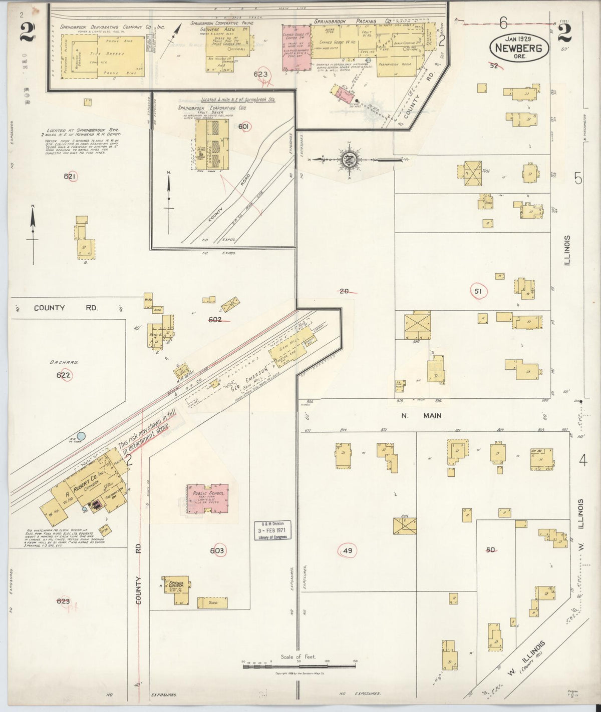 Sanborn Fire Insurance Map from Newberg, Yamhill County, Oregon (1934), Sheet #0002 - Historic Sanborn Fire Insurance Map Print, vintage old map wall art, antique decor, genealogy gift, Oregon Oregon map