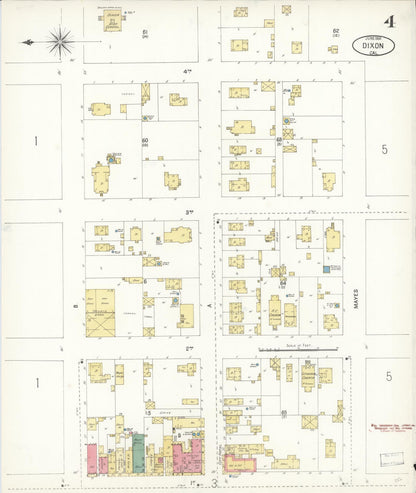 Sanborn Fire Insurance Map from Dixon, Solano County, California (1900), Sheet #0004 - Historic Sanborn Fire Insurance Map Print, vintage old map wall art, antique decor, genealogy gift, California California map