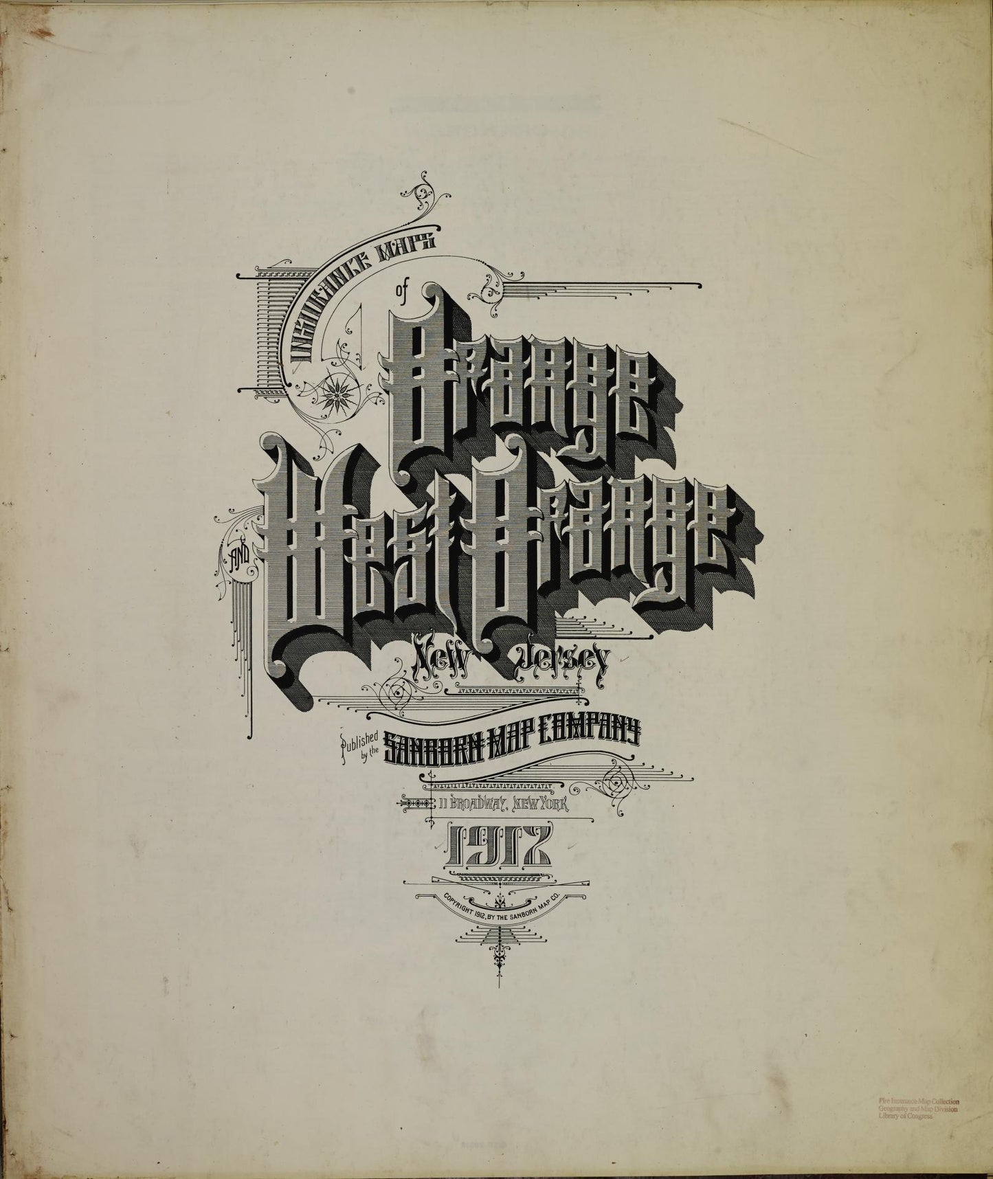 Sanborn Fire Insurance Map from Orange, Essex County, New Jersey. (1912) – Historic Sanborn Fire Insurance Map Print