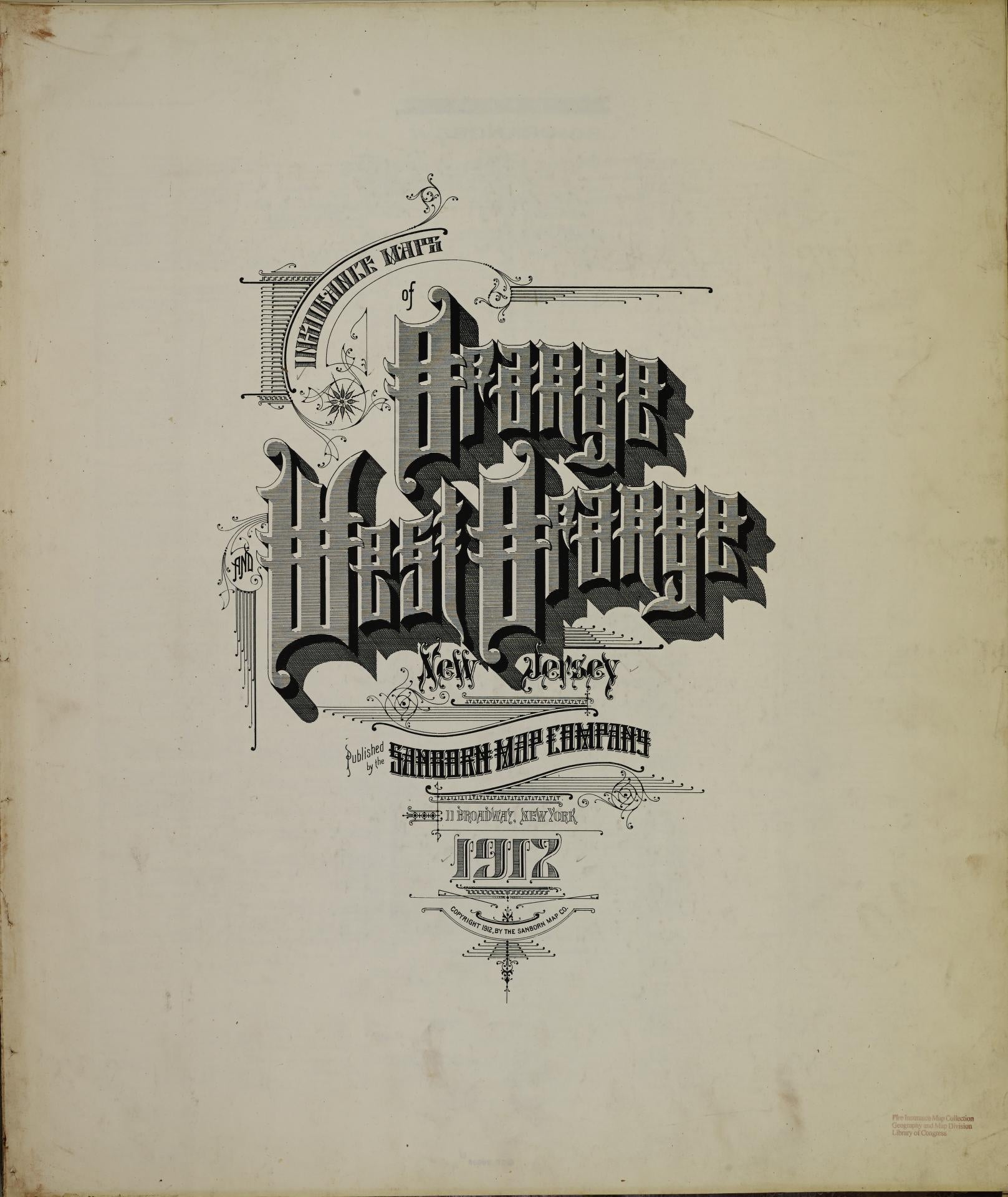 Sanborn Fire Insurance Map from Orange, Essex County, New Jersey. (1912) – Historic Sanborn Fire Insurance Map Print