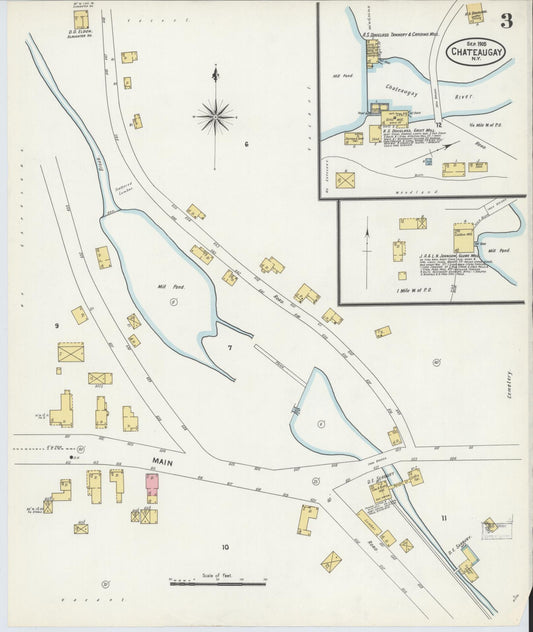 Sanborn Fire Insurance Map from Chateaugay, Franklin County, New York (1905), Sheet #0003 - Historic Sanborn Fire Insurance Map Print, vintage old map wall art, antique decor, genealogy gift, New York New York map