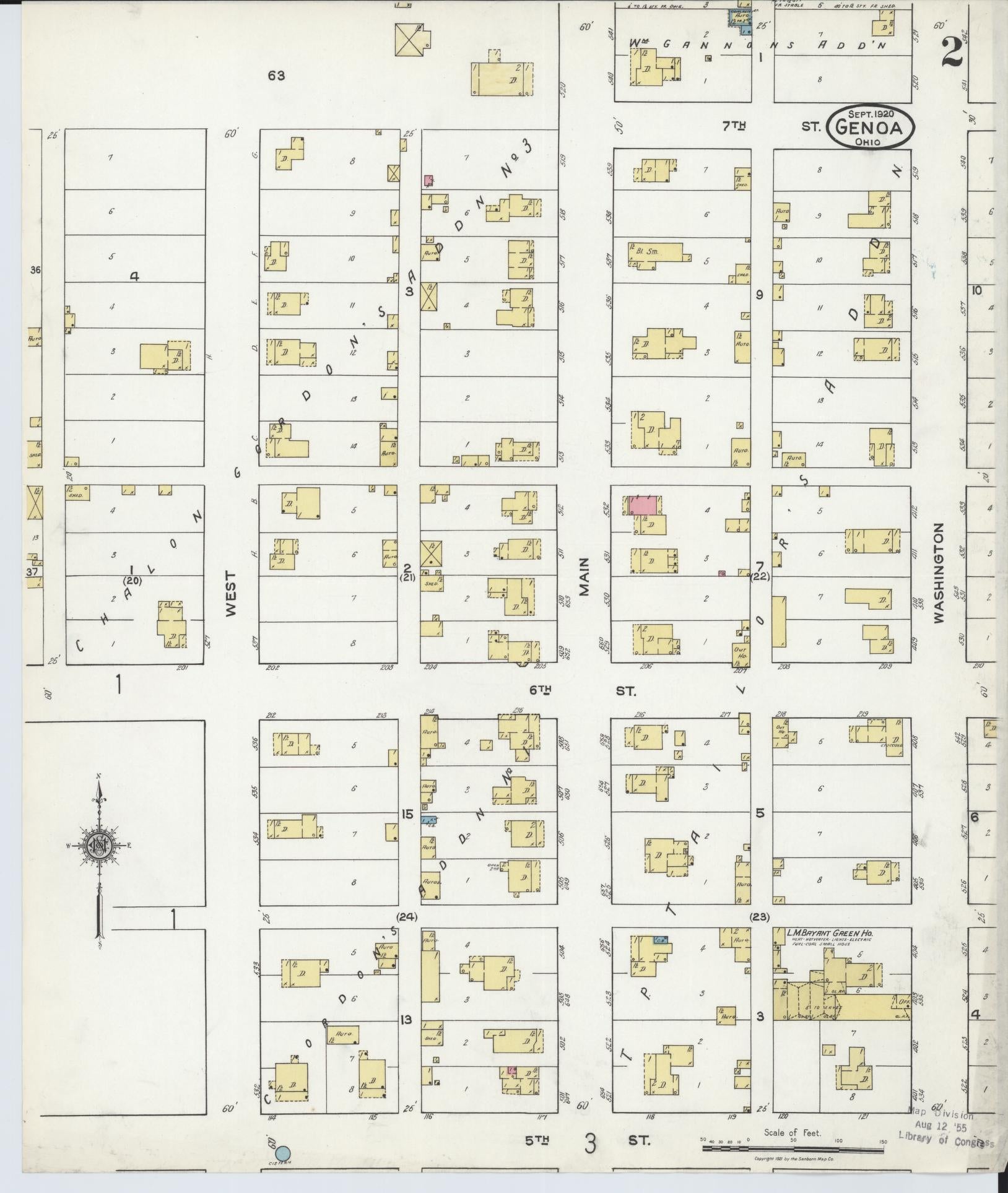 Sanborn Fire Insurance Map from Genoa, Ottawa County, Ohio (1920), Sheet #0002 - Complete Map Set gallery image, historic Sanborn map, vintage wall art, Ohio Ohio