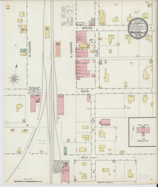 Sanborn Fire Insurance Map from Wartrace, Bedford County, Tennessee (1894), Sheet #0001 - Historic Sanborn Fire Insurance Map Print, vintage old map wall art, antique decor, genealogy gift, Tennessee Tennessee map