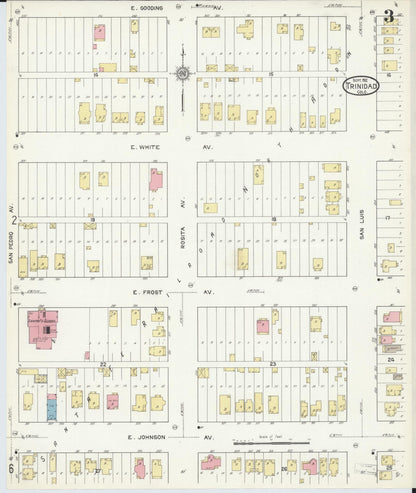 Sanborn Fire Insurance Map from Trinidad, Las Animas County, Colorado (1912), Sheet #0003 - Complete Map Set gallery image, historic Sanborn map, vintage wall art, Colorado Colorado